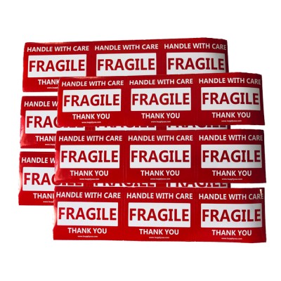 Vinyl Fragile Stickers 3-inch x 4-inch Handle with Care Thank You Warning Label Packing Shipping Mailing Supplies 18 Count KA-FS34-18