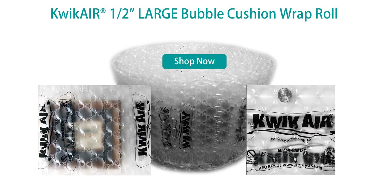 KwikAIR® 1/2” LARGE Bubble Cushion Wrap Roll